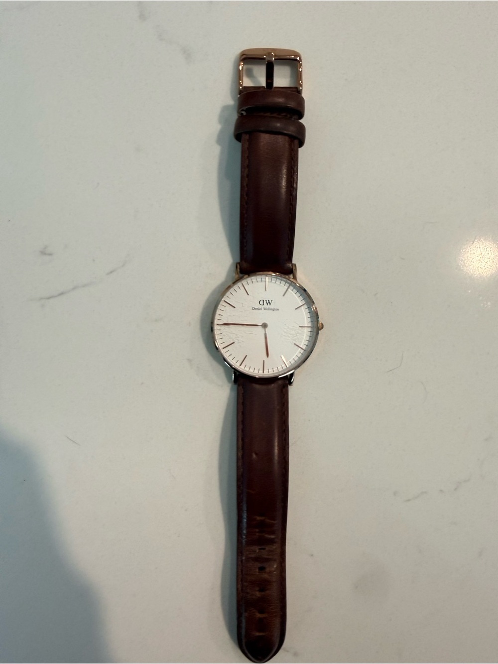 Daniel Wellington Brown Leather Watch with Rose Gold Case